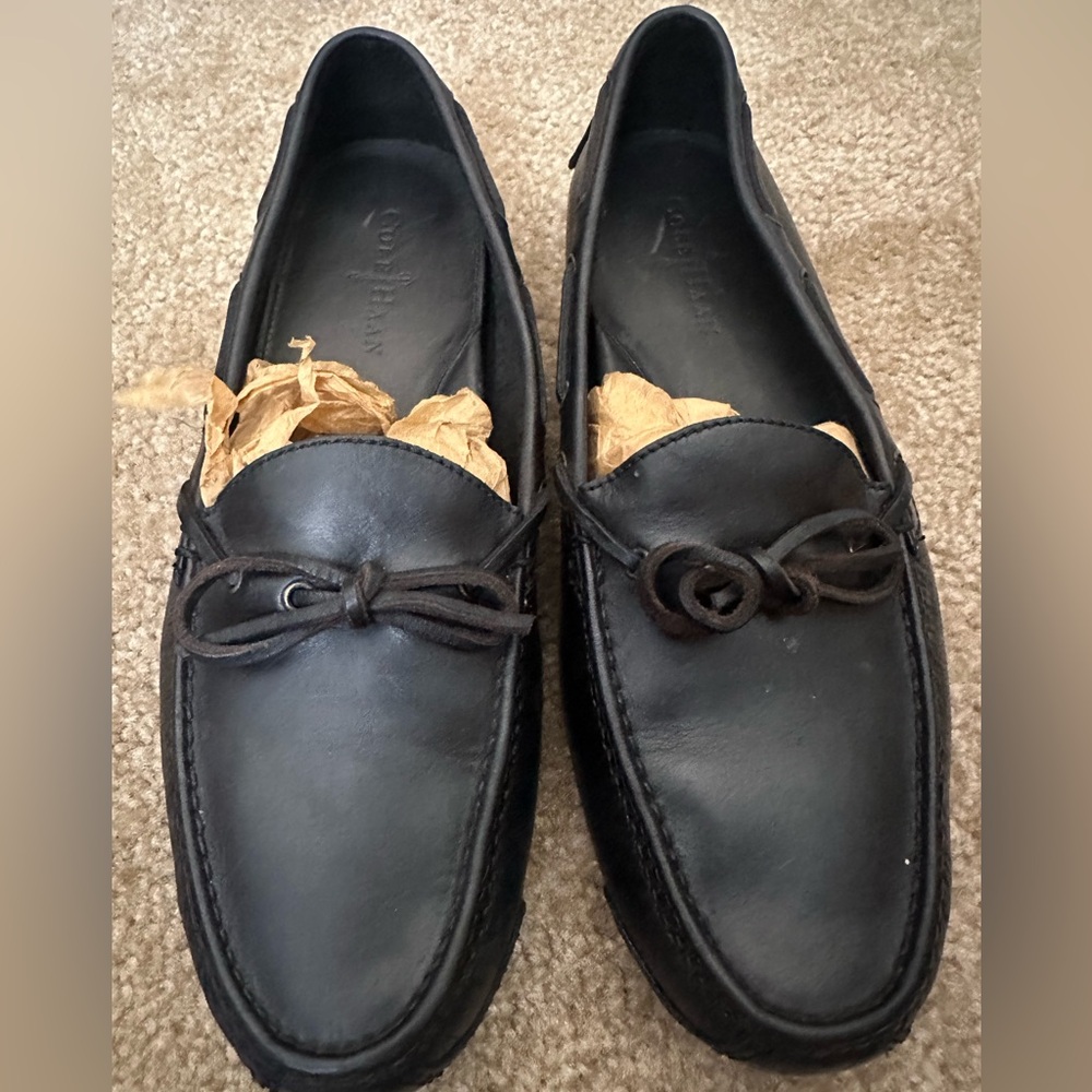 Cole Haan Black Leather Slip-On Loafers